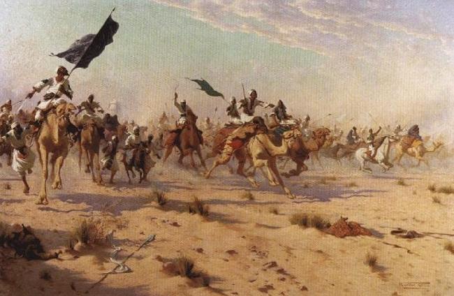  Flight of the Khalifa after his defeat at the battle of Omdurman